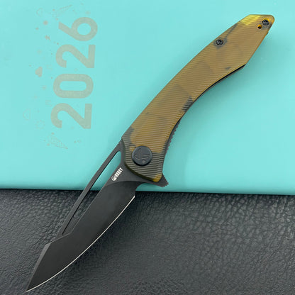 KUBEY knife KU345P Merced Linerlock Black Ultem Folding Knife