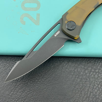 KUBEY knife KU345P Merced Linerlock Black Ultem Folding Knife
