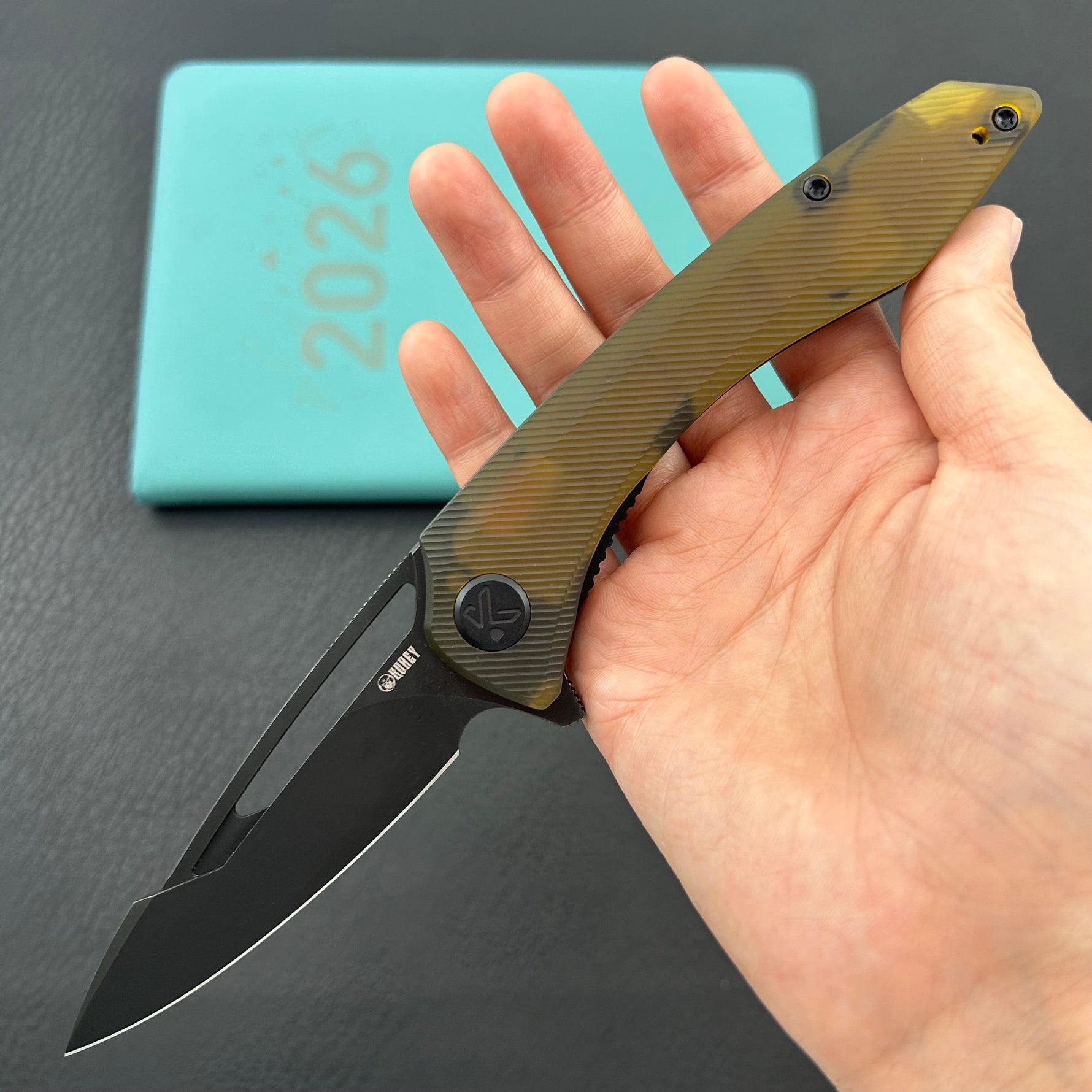 KUBEY knife KU345P Merced Linerlock Black Ultem Folding Knife