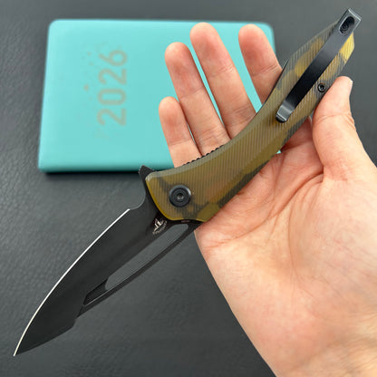KUBEY knife KU345P Merced Linerlock Black Ultem Folding Knife