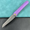 KUBEY KB247F Dandy Frame Lock Gentlemans Pocket Folding Knife Purple 6AL4V Titanium Handle  3.94" Sand Blasted S90V