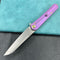 KUBEY KB247F Dandy Frame Lock Gentlemans Pocket Folding Knife Purple 6AL4V Titanium Handle  3.94" Sand Blasted S90V