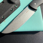 KUBEY knife  KU268A Eskoria Fixed Blade Knife Black G-10 Handle 5.11" Beadblast 14C28N