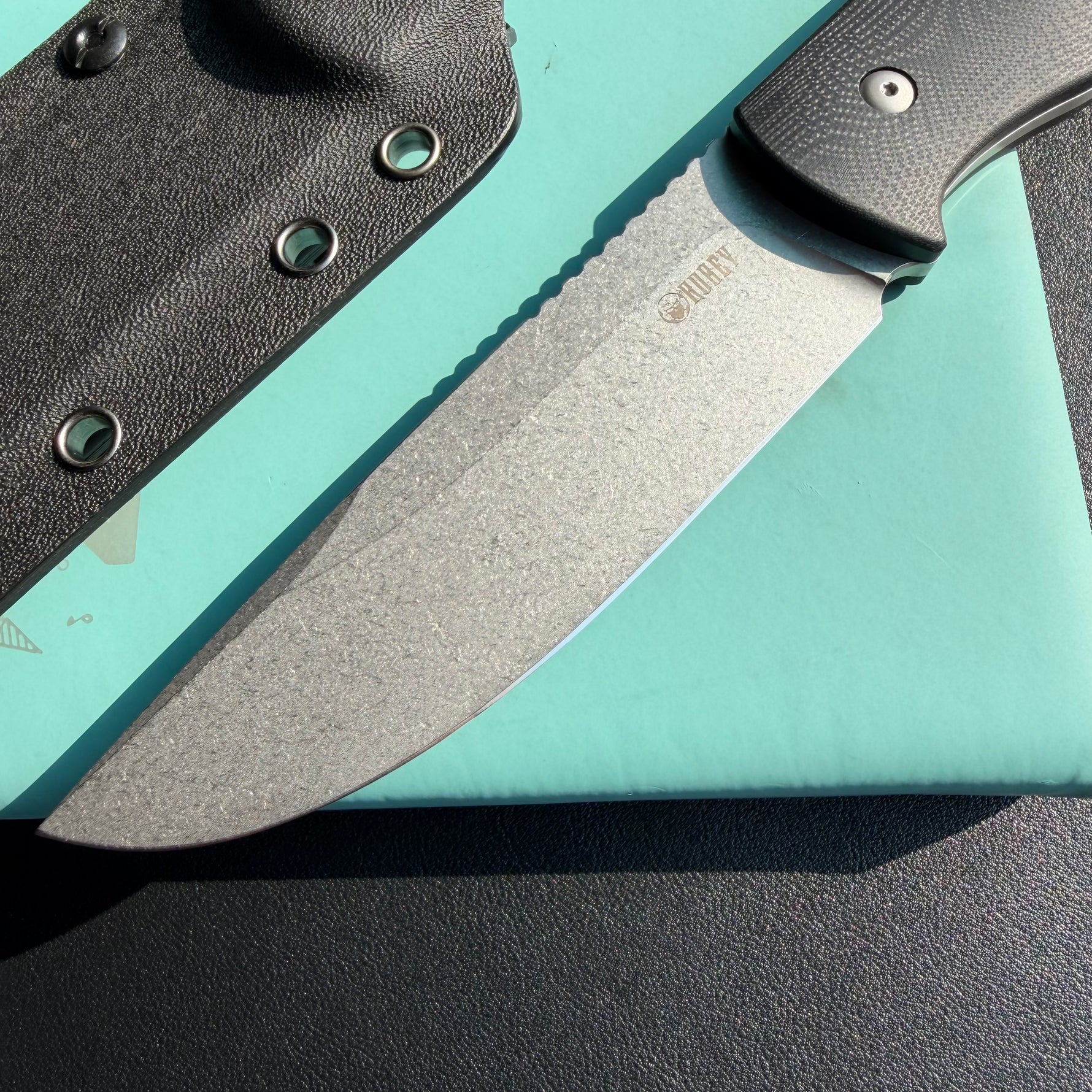 KUBEY knife  KU268A Eskoria Fixed Blade Knife Black G-10 Handle 5.11" Beadblast 14C28N