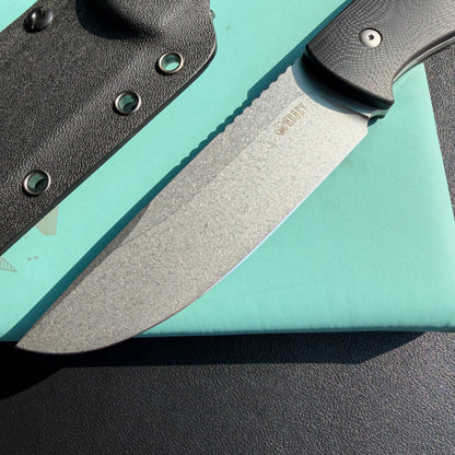 KUBEY KU268A Eskoria Fixed Blade Knife Black G-10 Handle 5.11" Beadblast 14C28N