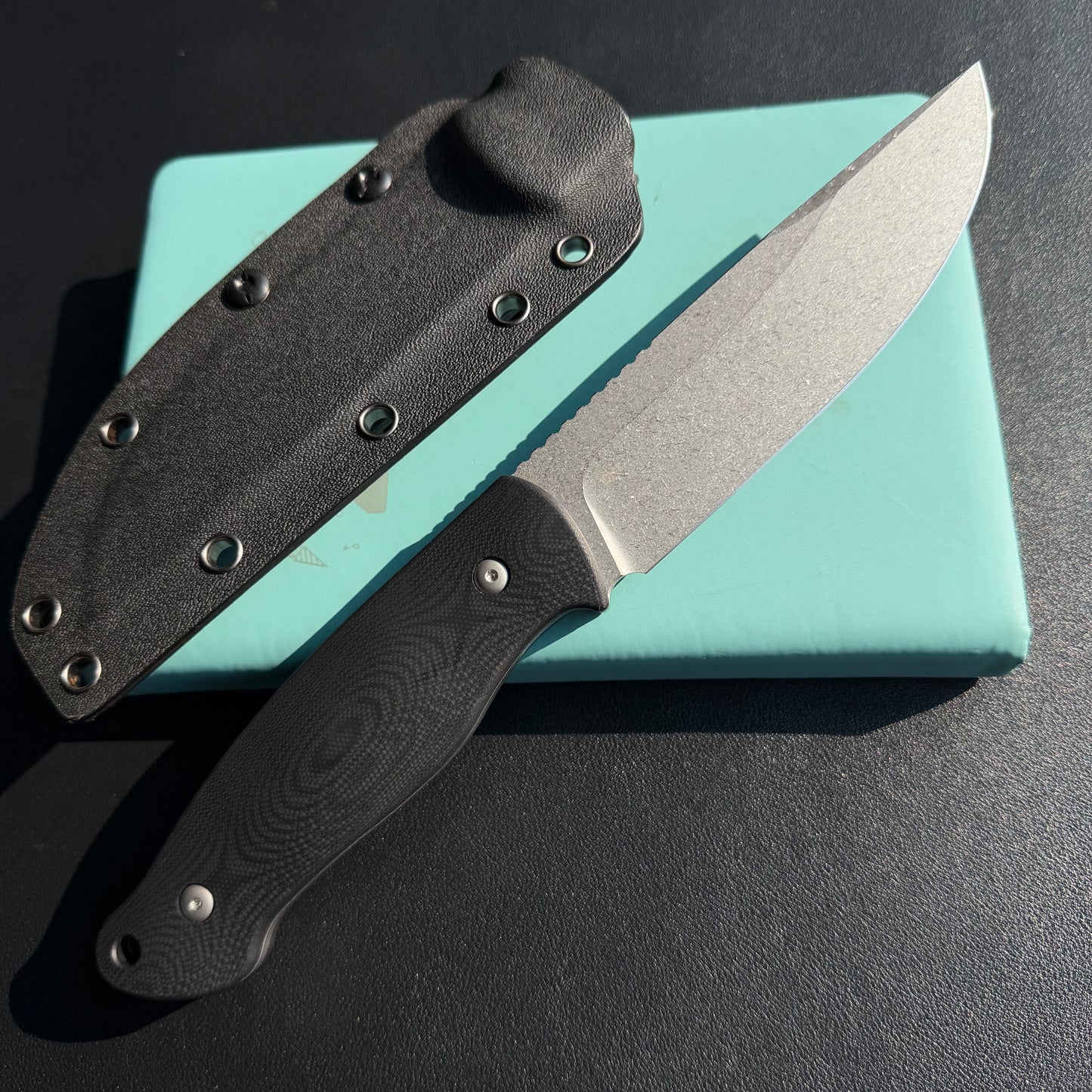 KUBEY KU268A Eskoria Fixed Blade Knife Black G-10 Handle 5.11" Beadblast 14C28N