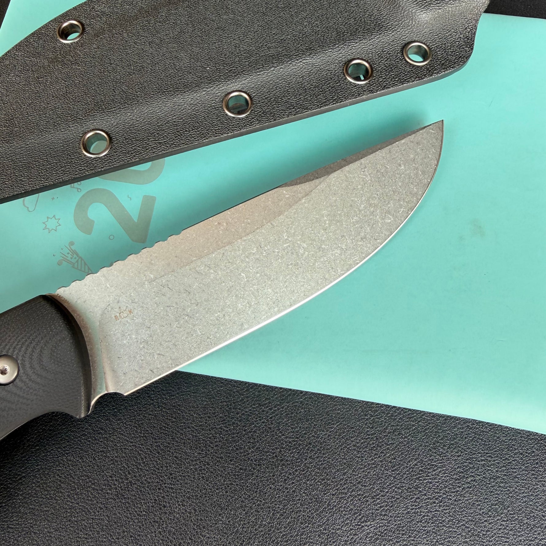 KUBEY knife  KU268A Eskoria Fixed Blade Knife Black G-10 Handle 5.11" Beadblast 14C28N