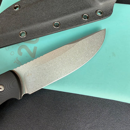 KUBEY KU268A Eskoria Fixed Blade Knife Black G-10 Handle 5.11" Beadblast 14C28N