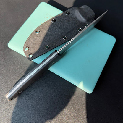 KUBEY KU268A Eskoria Fixed Blade Knife Black G-10 Handle 5.11" Beadblast 14C28N