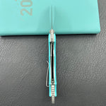 KUBEY knife KU440B Jaw  Pikal Folding Knife Tiffany Blue G-10 Handle 2.52" Beadblast 14C28N