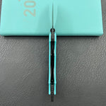 KUBEY knife KU440D Jaw  Pikal Folding Knife Tiffany Blue G-10 Handle 2.52" Blackwash 14C28N