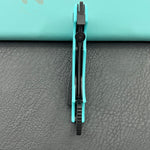 KUBEY knife KU440D Jaw  Pikal Folding Knife Tiffany Blue G-10 Handle 2.52" Blackwash 14C28N