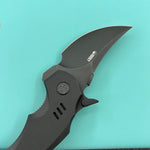 KUBEY knife KU440F Jaw  Pikal Folding Black G-10 Handle 2.52" Blackwash 14C28N