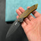 KUBEY KU333 Leaf Liner Lock Front Flipper Folding Knife Ultem Handle   Handle 2.99" Black Stonewashed AUS-10