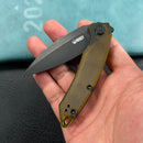 KUBEY KU333 Leaf Liner Lock Front Flipper Folding Knife Ultem Handle   Handle 2.99" Black Stonewashed AUS-10