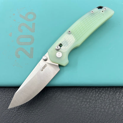 KUBEY knife KU465B Freki Crossbar Lock Jade Folding Knife