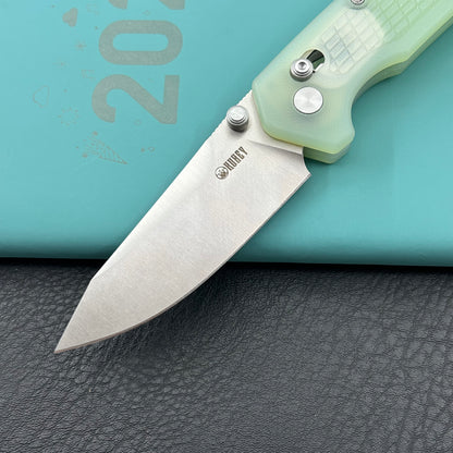 KUBEY knife KU465B Freki Crossbar Lock Jade Folding Knife
