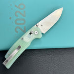 KUBEY knife KU465B Freki Crossbar Lock Jade Folding Knife