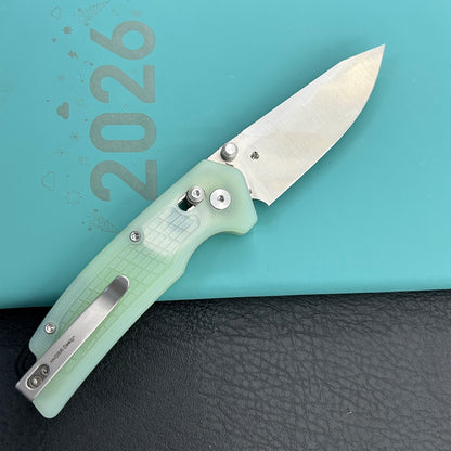 KUBEY knife KU465B Freki Crossbar Lock Jade Folding Knife