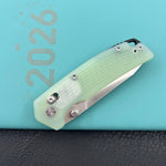 KUBEY knife KU465B Freki Crossbar Lock Jade Folding Knife