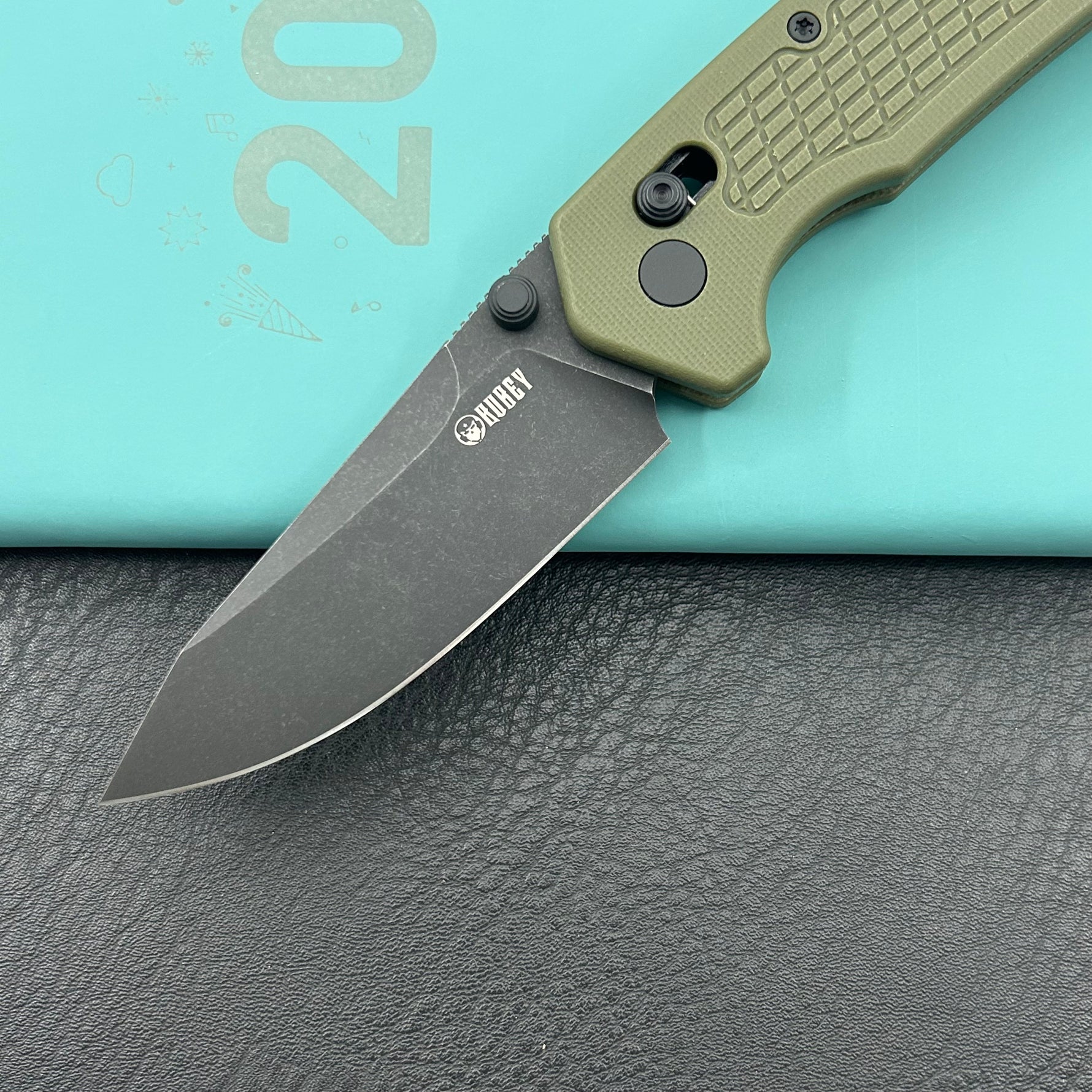 KUBEY knife KU465D Freki Crossbar Lock Green Folding Knife