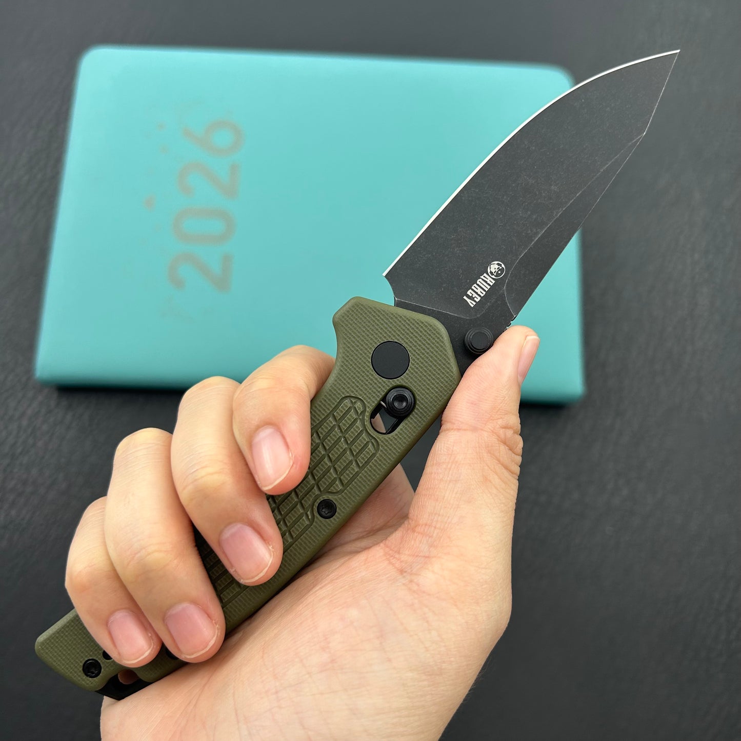 KUBEY knife KU465D Freki Crossbar Lock Green Folding Knife