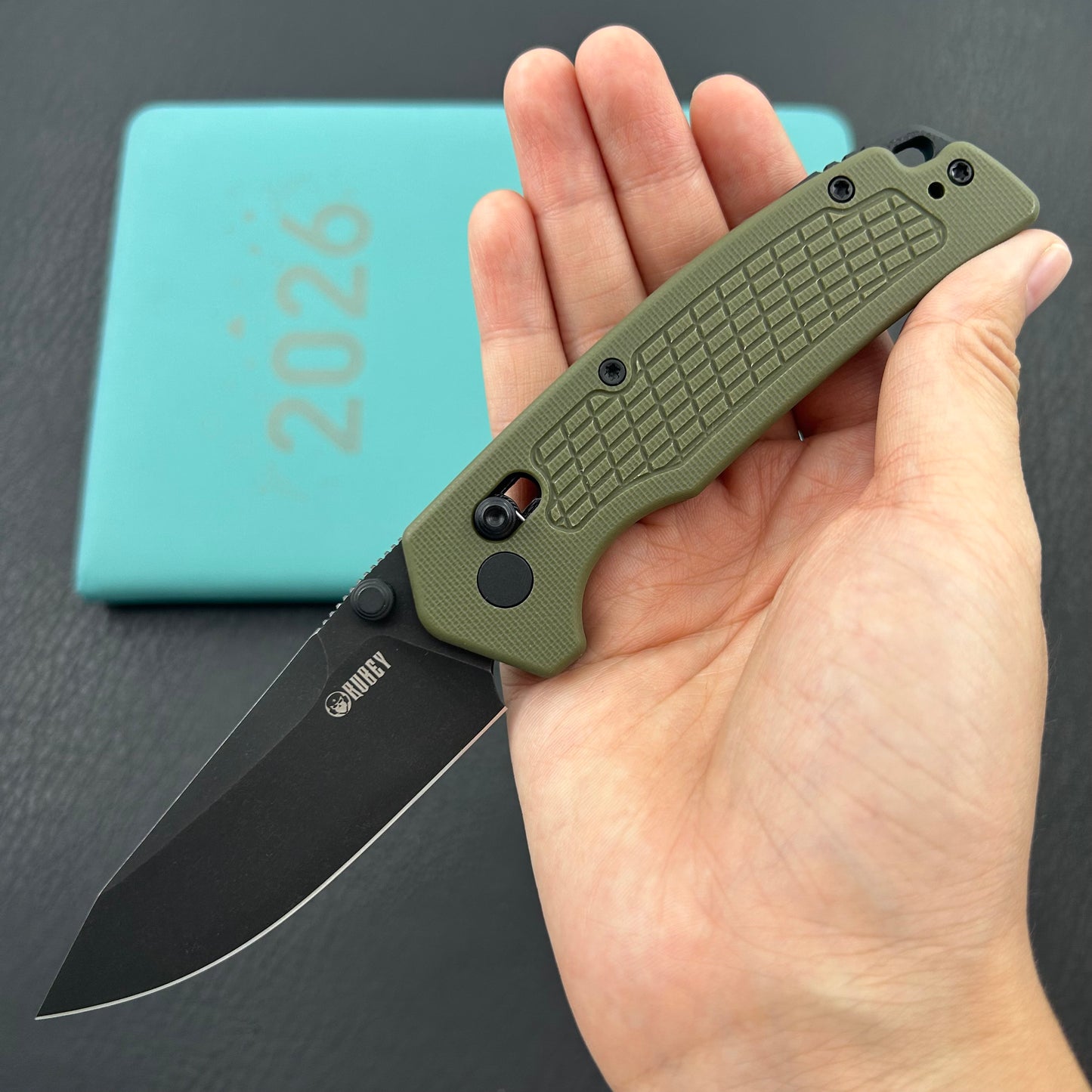 KUBEY knife KU465D Freki Crossbar Lock Green Folding Knife