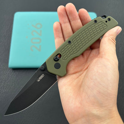KUBEY knife KU465D Freki Crossbar Lock Green Folding Knife