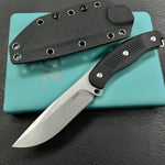 KUBEY knife  KU426A Bearcat Fixed Blade Knife Black G-10 Handle 4.73" Beadblast 14C28N Blade
