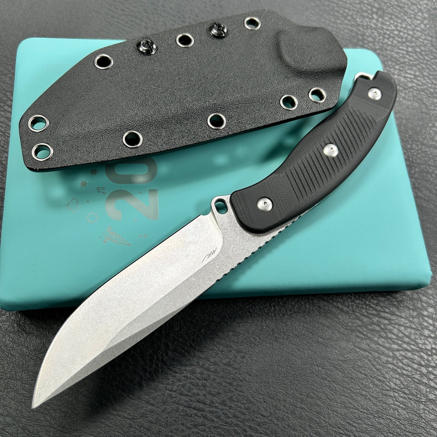 Kubey KU426A Bearcat Fixed Blade Knife Black G-10 Handle 4.73" Beadblast 14C28N Blade