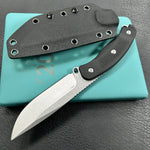 KUBEY knife  KU426A Bearcat Fixed Blade Knife Black G-10 Handle 4.73" Beadblast 14C28N Blade
