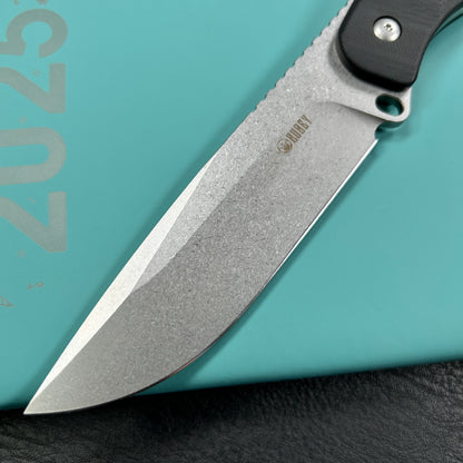 Kubey KU426A Bearcat Fixed Blade Knife Black G-10 Handle 4.73" Beadblast 14C28N Blade