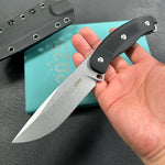 KUBEY knife  KU426A Bearcat Fixed Blade Knife Black G-10 Handle 4.73" Beadblast 14C28N Blade