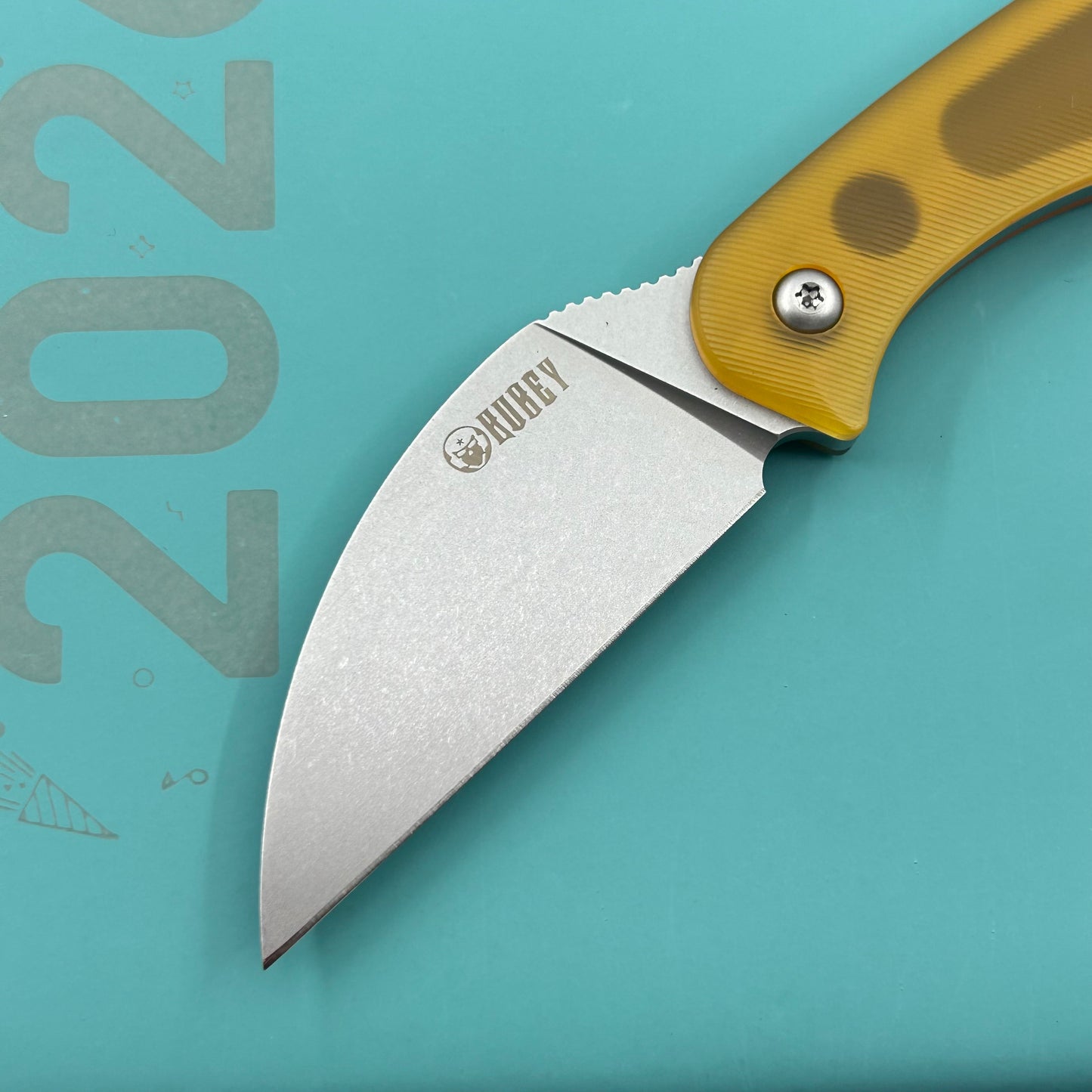KUBEY knife KU424C Pixie Fixed Blade Knife Ultem Handle 2.36" Beadblast 14C28N Blade