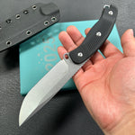 KUBEY knife  KU426A Bearcat Fixed Blade Knife Black G-10 Handle 4.73" Beadblast 14C28N Blade
