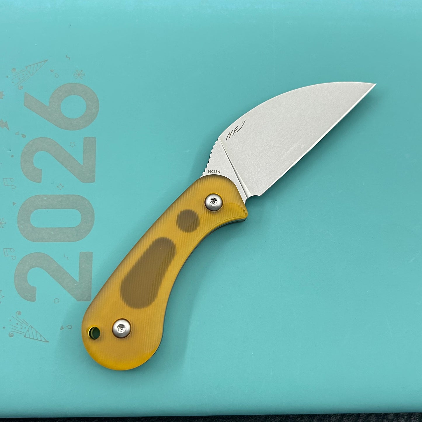 KUBEY knife KU424C Pixie Fixed Blade Knife Ultem Handle 2.36" Beadblast 14C28N Blade