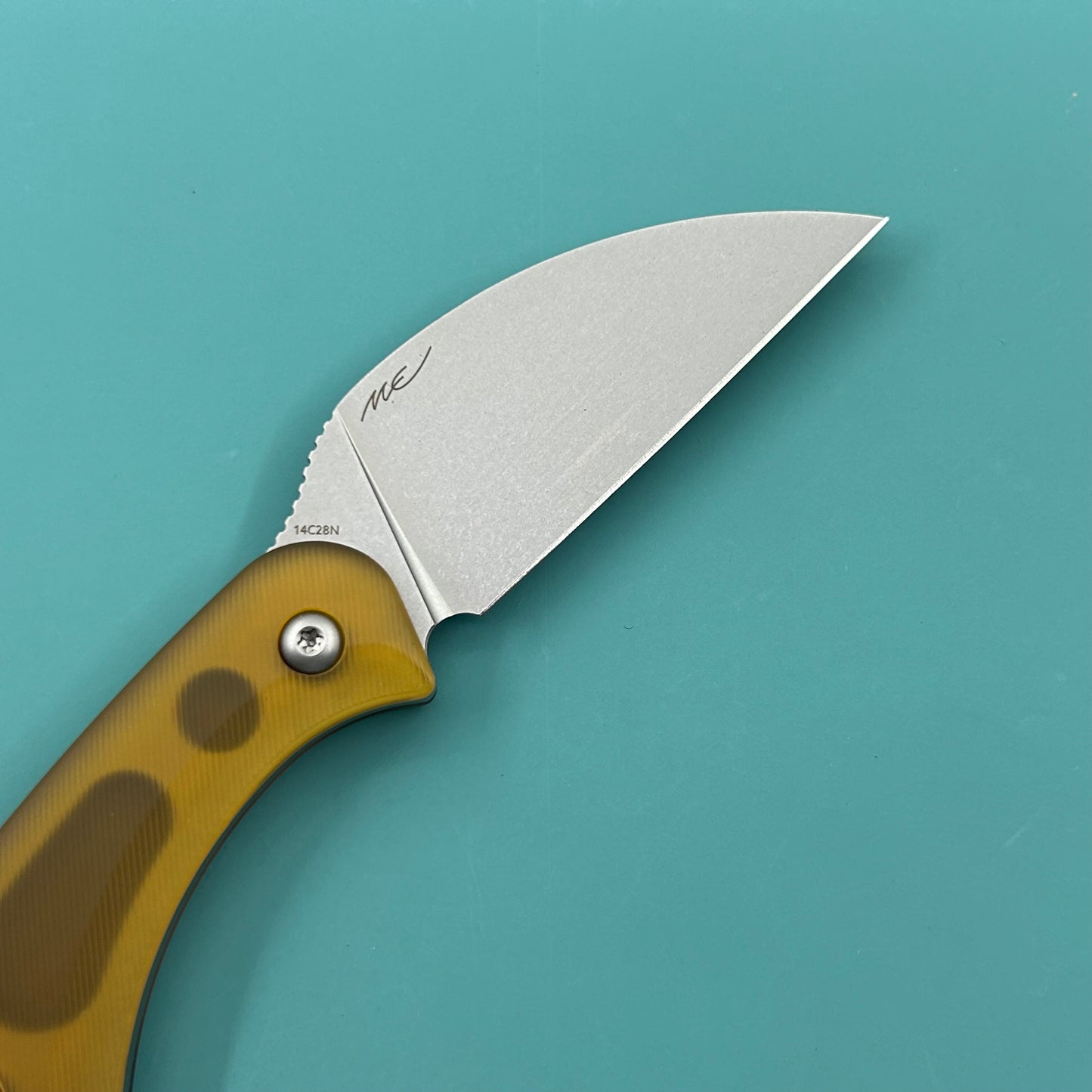 KUBEY knife KU424C Pixie Fixed Blade Knife Ultem Handle 2.36" Beadblast 14C28N Blade