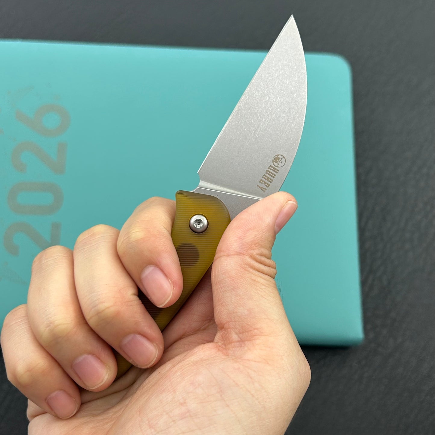 KUBEY knife KU424C Pixie Fixed Blade Knife Ultem Handle 2.36" Beadblast 14C28N Blade