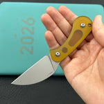 KUBEY knife KU424C Pixie Fixed Blade Knife Ultem Handle 2.36" Beadblast 14C28N Blade