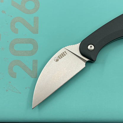 KUBEY knife KU424A Pixie Fixed Blade Knife Black G-10 Handle 2.36" Beadblast 14C28N Blade