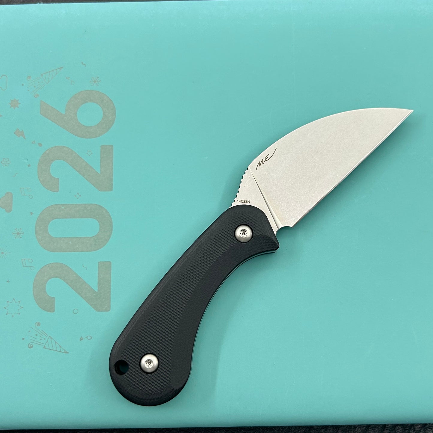 KUBEY knife KU424A Pixie Fixed Blade Knife Black G-10 Handle 2.36" Beadblast 14C28N Blade