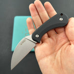 KUBEY knife KU424A Pixie Fixed Blade Knife Black G-10 Handle 2.36" Beadblast 14C28N Blade