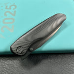 KB knives KB379C Pioneer Folding Knife Black DLC Titanium w/ Wave Milling Handle 3.35'' Black DLC 20CV Blade