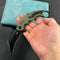 KUBEY KU261F Wrath Karambit Folding Knife Green G-10 Handle 2.68" Blackwash 14C28N