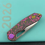 KB KNIVES KB291Y Vagrant Folding Knife POP Camo Carbon Handle 3.15" Silver Bead Blast M390 Blade