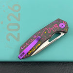 KB KNIVES KB291Y Vagrant Folding Knife POP Camo Carbon Handle 3.15" Silver Bead Blast M390 Blade