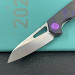 KB KNIVES KB291Z Vagrant Folding Knife Purple Flo Camo Carbon Handle 3.15" Silver Bead Blast M390 Blade