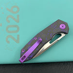 KB KNIVES KB291Z Vagrant Folding Knife Purple Flo Camo Carbon Handle 3.15" Silver Bead Blast M390 Blade