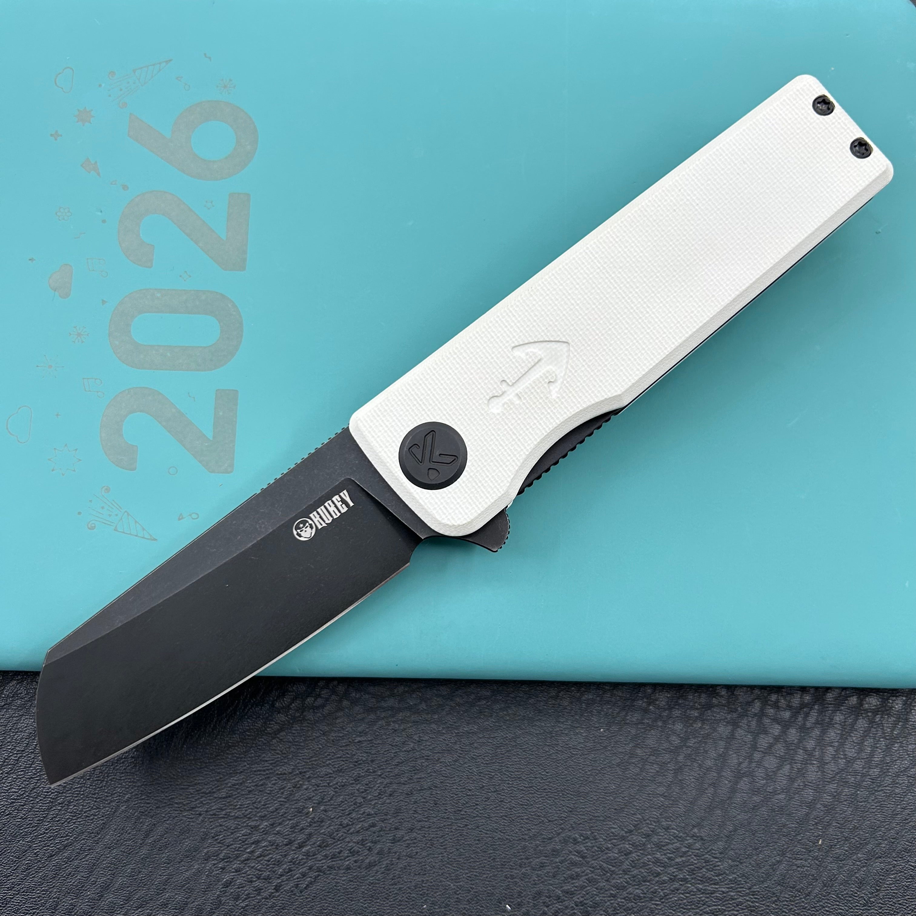 KUBEY knife KU317J Sailor Linerlock Black White Folding Knife