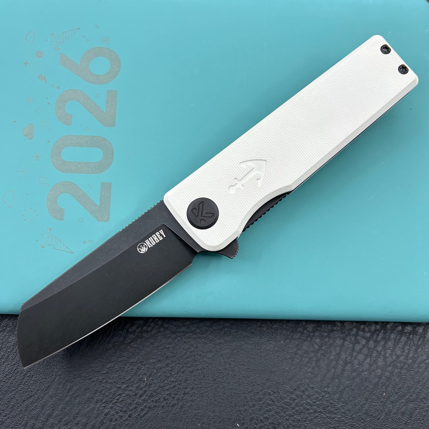 KUBEY knife KU317J Sailor Linerlock Black White Folding Knife